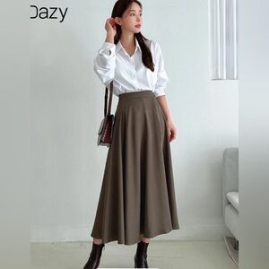 DAZY Chic Coffee Brown Loose Maxi Skirt M